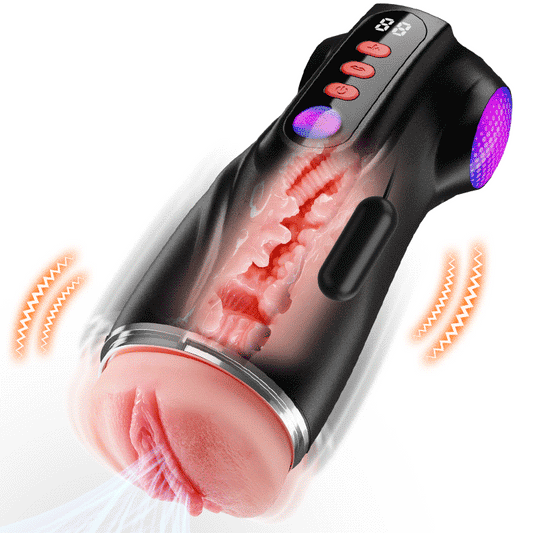 【Vendita flash: 30% SCONTO】Daphne - Pompa per Penis con 3 Maniche Intercambiabili, Pocket Pussy, 9 Modalità di Aspirazione & 9 Vibrazioni, Masturbatore Maschile