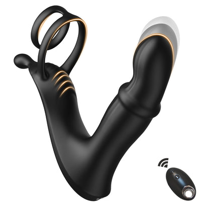 Cyclone - Massaggiatore prostatico con doppi anelli per un'esperienza di erezione migliorata