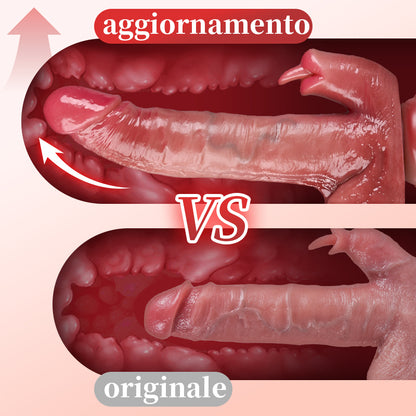 LickMax - Dildo realistico con vibrazione, riscaldamento, leccatura, spinta e dondolo più lungo da 26,5 cm