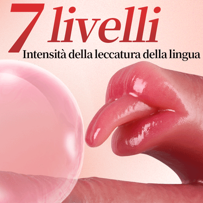 LickMax - Dildo realistico con vibrazione, riscaldamento, leccatura, spinta e dondolo più lungo da 26,5 cm