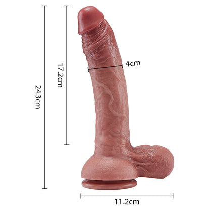 Dildo in silicone morbido con uovo vibrante da 24cm