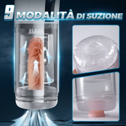 【Nuovo】9 Coppa masturbatore LCD Suck&Slide&Turn con funzione vocale