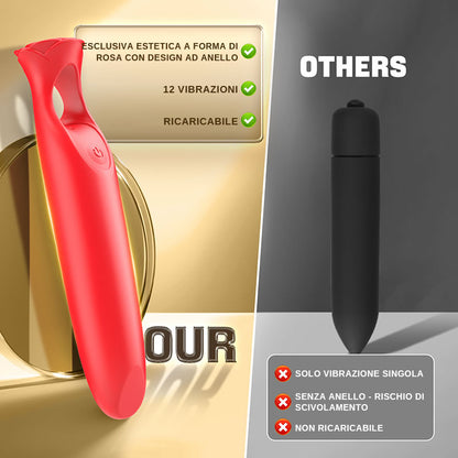 Ring—Vibratore a proiettile con stimolazione clitoridea di precisione a 12 vibrazioni