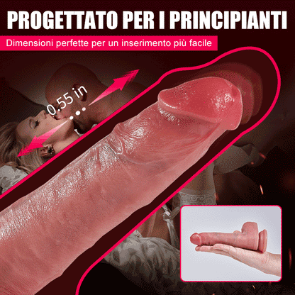 【Progettato per principianti】Casimir - Dildo anale realistico in silicone da 7,4 pollici con funzione di riscaldamento, modalità di spinta e vibrazione, automatico