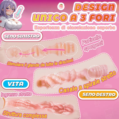 Infermiera Clara – 3 tunnel umidi + capezzoli a forma di petalo, clinica privata per seni grandi