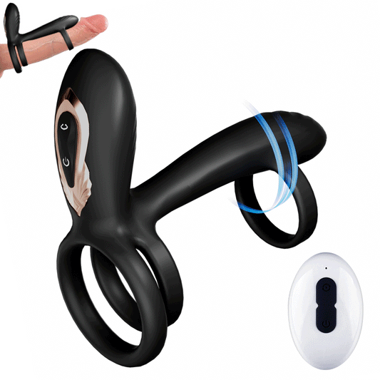 【Novità!】Warren - Anello Penis Ring Premium a Doppio Anello con 10 Rotazioni + 10 Vibrazioni