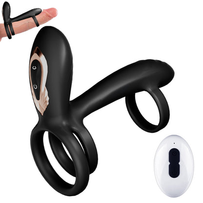 【Novità!】Warren - Anello Penis Ring Premium a Doppio Anello con 10 Rotazioni + 10 Vibrazioni
