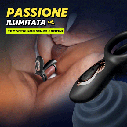 【Novità!】Warren - Anello Penis Ring Premium a Doppio Anello con 10 Rotazioni + 10 Vibrazioni