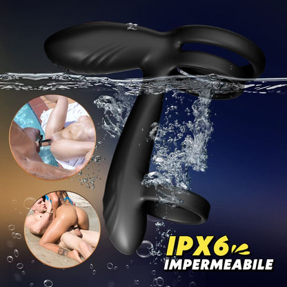 【Novità!】Warren - Anello Penis Ring Premium a Doppio Anello con 10 Rotazioni + 10 Vibrazioni