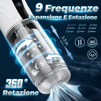 【Nuovo】9 Coppa masturbatore LCD Suck&Slide&Turn con funzione vocale
