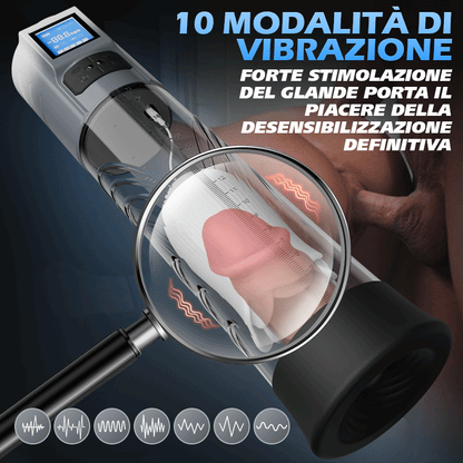 10 pompa vibrante e 6 aspiranti per pene a vuoto, estensore per pene maschile