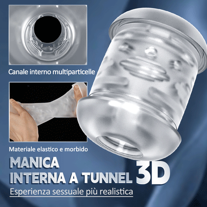 Hardy Masturbatore Cup portatile con due estremità aperte 3 Telescopica