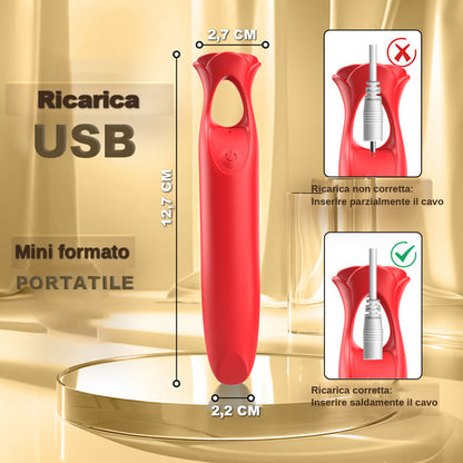 Ring—Vibratore a proiettile con stimolazione clitoridea di precisione a 12 vibrazioni