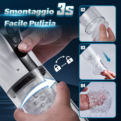 【Nuovo】9 Coppa masturbatore LCD Suck&Slide&Turn con funzione vocale