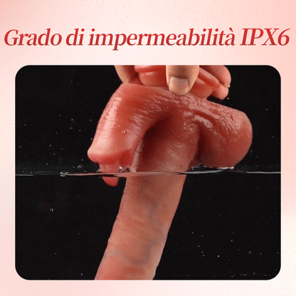 LickMax - Dildo realistico con vibrazione, riscaldamento, leccatura, spinta e dondolo più lungo da 26,5 cm