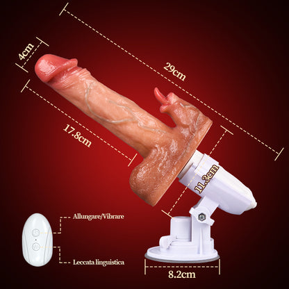 Acmejoy - Sex Machine 90° regolabile automaticamente 8 vibratori con vibratore, spinta e leccata