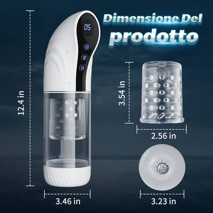 【Nuovo】9 Coppa masturbatore LCD Suck&Slide&Turn con funzione vocale