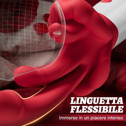 Tindra - Nuovo vibratore 4 in 1 aggiornato con leccata della lingua, movimento oscillante, riscaldamento e stimolazione del punto G per donne