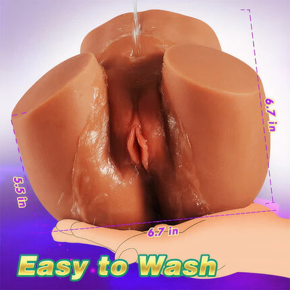 Maya - 4,3 libbre Masturbatore realistico con doppio ingresso vergine, curve sexy in marrone