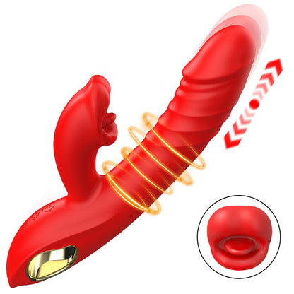 Chloe - Vibratore 4 in 1 per punto G, stimolazione clitoridea con morso di labbra, giocattoli sessuali per donne e coppie