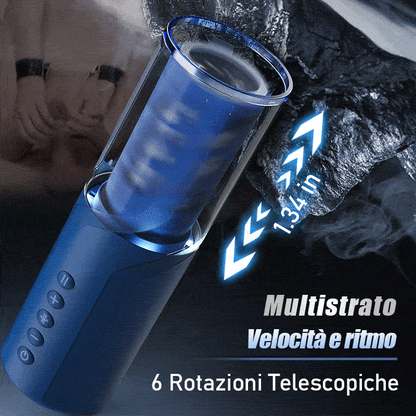 Bluesea 6 Masturbatore a rotazione con spinta bidirezionale con base di aspirazione