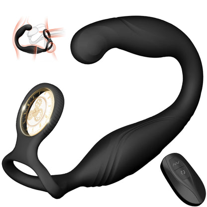 Warrior - Massaggiatore per la prostata a forma di C con 10 vibrazioni oscillanti per uomini, coppie, gay
