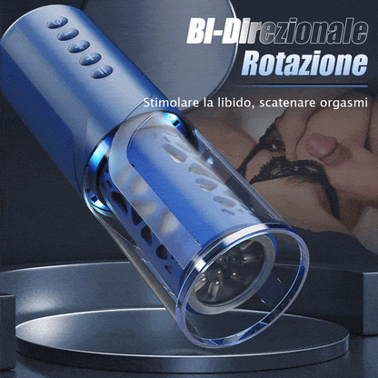 Bluesea 6 Masturbatore a rotazione con spinta bidirezionale con base di aspirazione