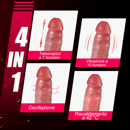 【Progettato per principianti】Casimir - Dildo anale realistico in silicone da 7,4 pollici con funzione di riscaldamento, modalità di spinta e vibrazione, automatico