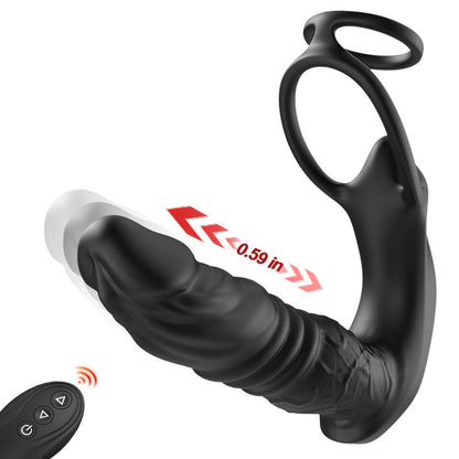 Kael - Giocattolo anale realistico per la prostata con 9 modalità di vibrazione e doppio anello per un piacere massimo