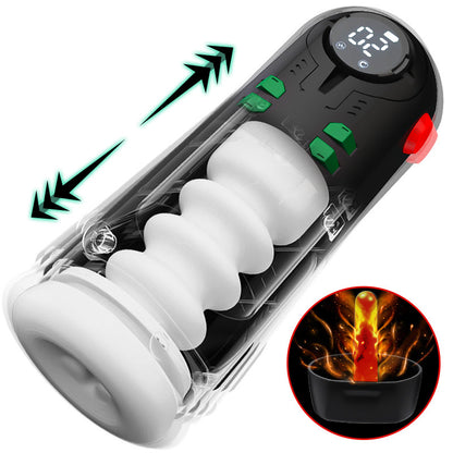 ROBOT n. 1  Riscaldamento 9 Coppa del masturbatore vibrante e spinta