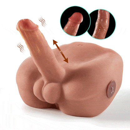 【Dante·Fiery inserimento profondo】 Stampo vibrante telescopico a 5 velocità e 2 frequenze - durezza reale, pene simulato IPX7