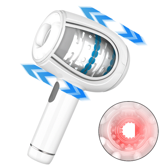 Masturbatore portatile automatico a 6 frequenze con vibrazione di spinta