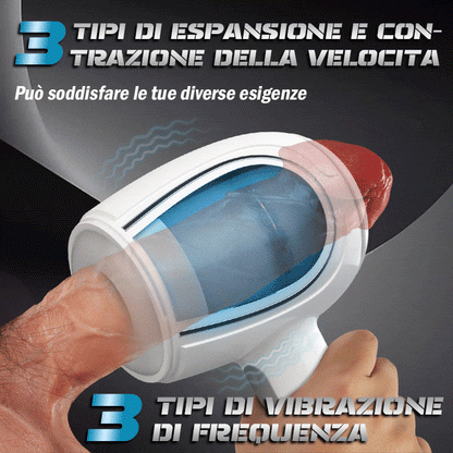 Masturbatore portatile automatico a 6 frequenze con vibrazione di spinta
