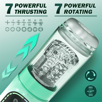 Heaven - Coppa per masturbatore da uomo Starry Gaze 4 IN 1, rotante, succhiante e vibrante