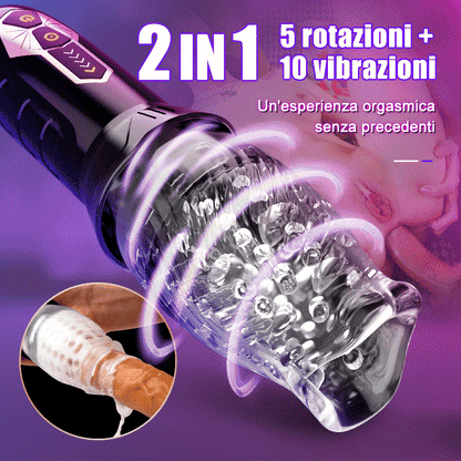 【HOT】TORNADO - 2 IN 1 Masturbatore Oralsex Cup 7 Rotazione 7 Vibrazione Acmejoy