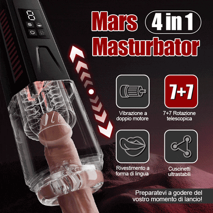 Mars - Dominatore orale 7 vibranti 7 allunganti 7 girevoli Masturbatore a doppio motore 4 in 1