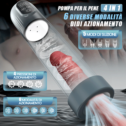 Moss - Pompa per pene a vuoto 4 IN 1 con molteplici modalità di allenamento per la stagione di allenamento
