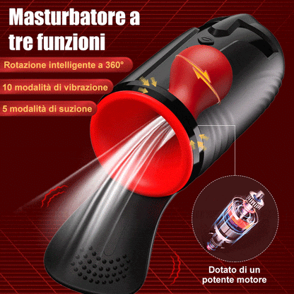 Cavallerista-10 Vibrazione 5 Succhiamento orale 3 Torsione rotazione del glande Allenamento + Masturbazione