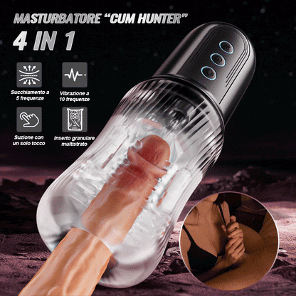 Cacciatore di sperma - 4 in 1 Gola profonda Trainer Master Masturbatore elettrico Aspirazione automatica & manuale