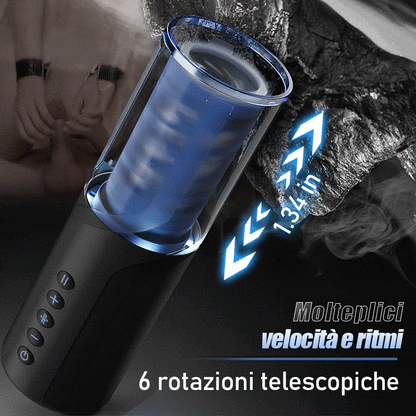 Bluesea 6 Masturbatore a rotazione con spinta bidirezionale con base di aspirazione