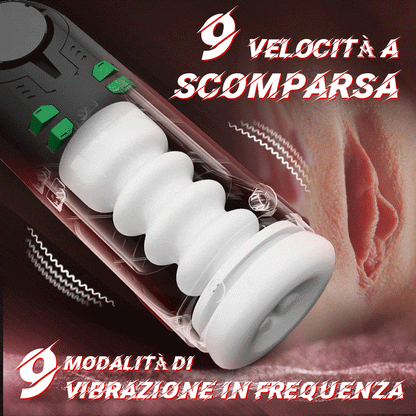 ROBOT n. 1  Riscaldamento 9 Coppa del masturbatore vibrante e spinta