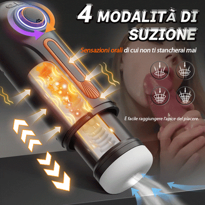 ALIEN 5 IN 1 Masturbatore Cup High-Tech Suzione+Telescopico+Riscaldamento