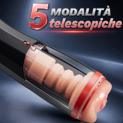ROKA - Masturbatore maschile con 5 modalità di spinta, 10 vibrazioni, funzione di aspirazione e boost one-touch per una stimolazione progressiva