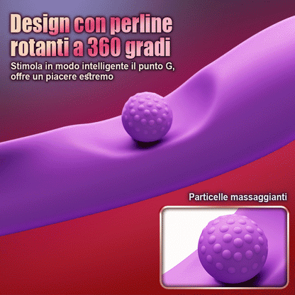 Vibratore stimolatore del clitoride con lingua leccata, punto G, rotazione a 360° e sfera sfregante