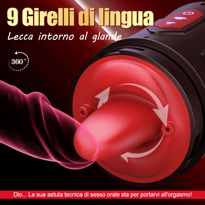 Kiss Mark-Masturbatore maschile con cuffie, 9 vibrazioni, 9 suzioni, 9 rotazioni