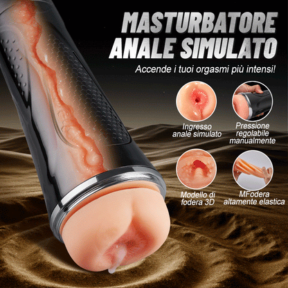 Anal Bliss Pro-Canale simulato con sensazione di pellet Ingresso anale Masturbatore maschile a spremitura manuale