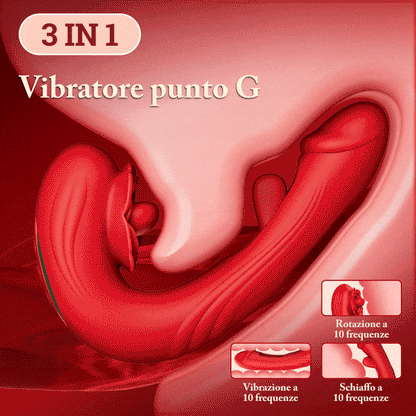 Papaver rhoeas—— Vibratore punto G tre in uno a 10 frequenze di rotazione + vibrazione + schiaffi