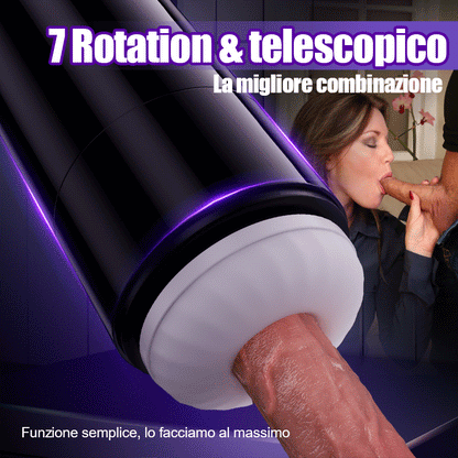 Lightspeed-7 tipi di estensione e 7 tipi di rotazione Supporto a ventosa Interno magnetico Masturbatore maschile 4 in 1