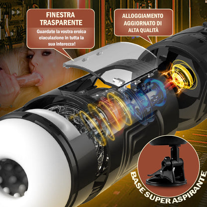 Asia 7 Vibrazione di rotazione telescopica Masturbazione maschile Tazza di masturbazione