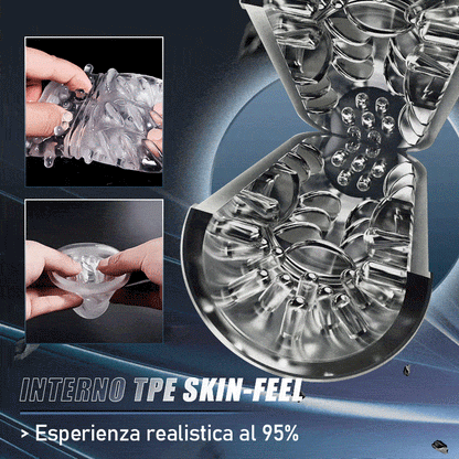 Bluesea 6 Masturbatore a rotazione con spinta bidirezionale con base di aspirazione